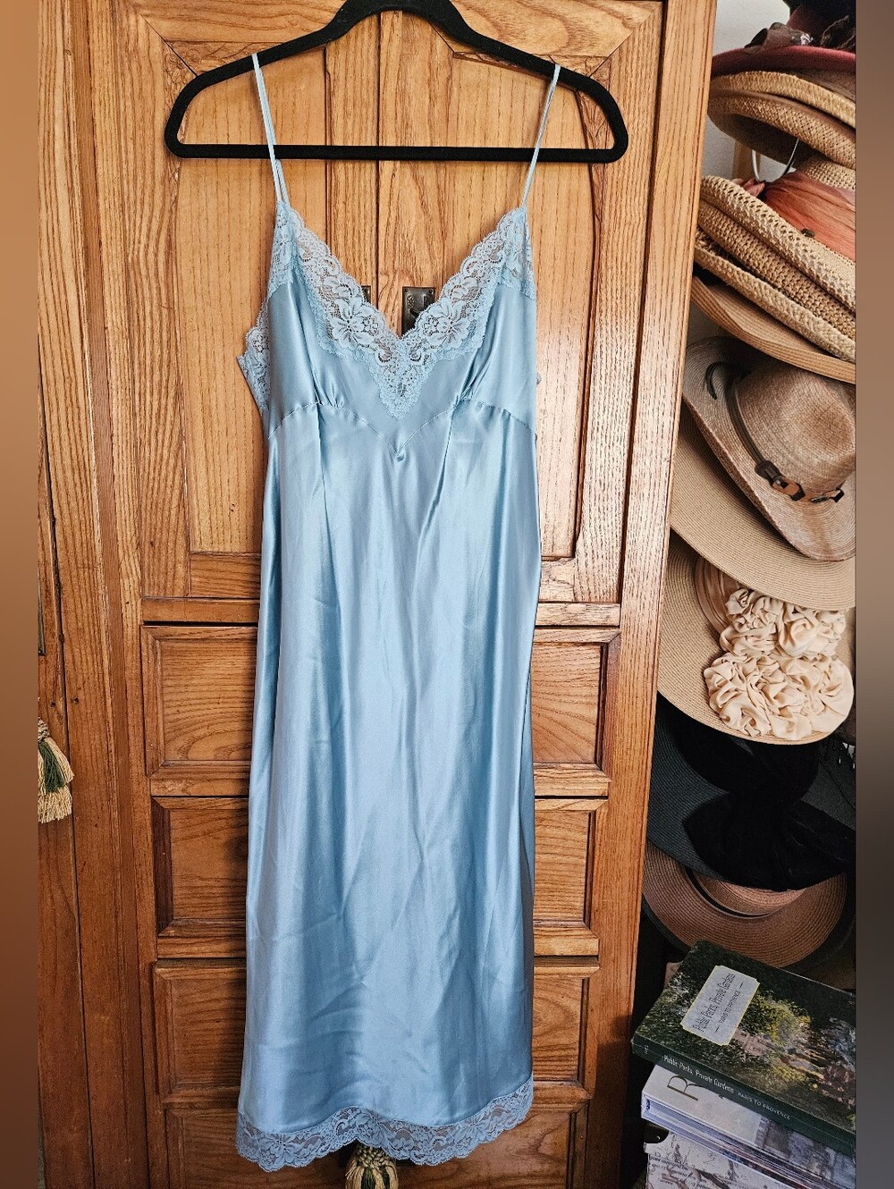 Vintage Y2K Victoria's Secret Baby Blue Silk Nightgown Large(Fits Like S/M) NWOT